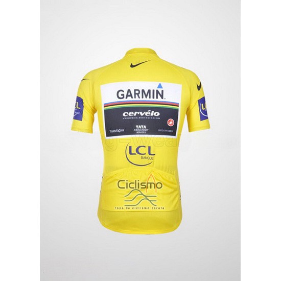 Garmin Lider Ropa Ciclismo Culotte Corto 2011 Hombre Mangas Cortas AMarillo